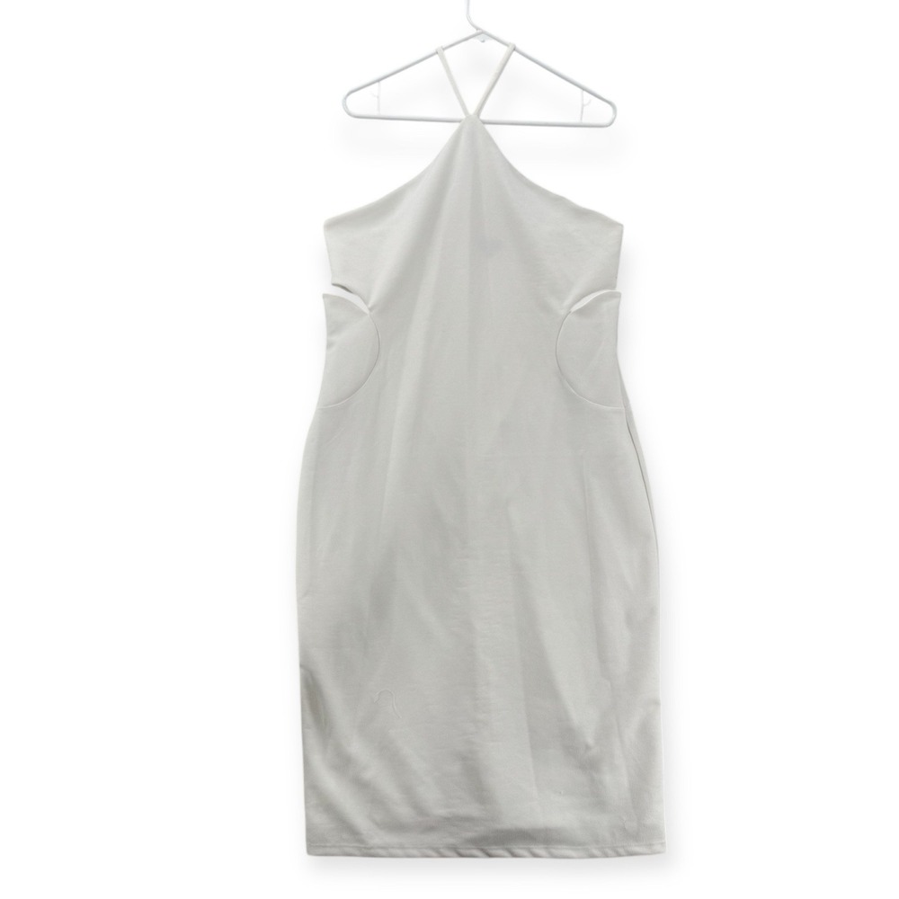 Rachel Roy Dress Womens XXL White Halter Sleeveless Midi Sheath Cutout NWT